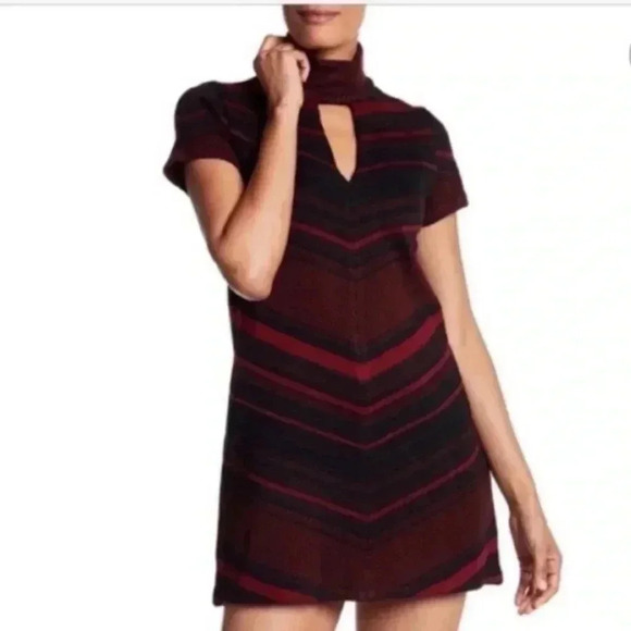 Amanda Uprichard Dress Women Medium Black Red Knit Keyhole Mock Neck Sweater NWT - Picture 14 of 14